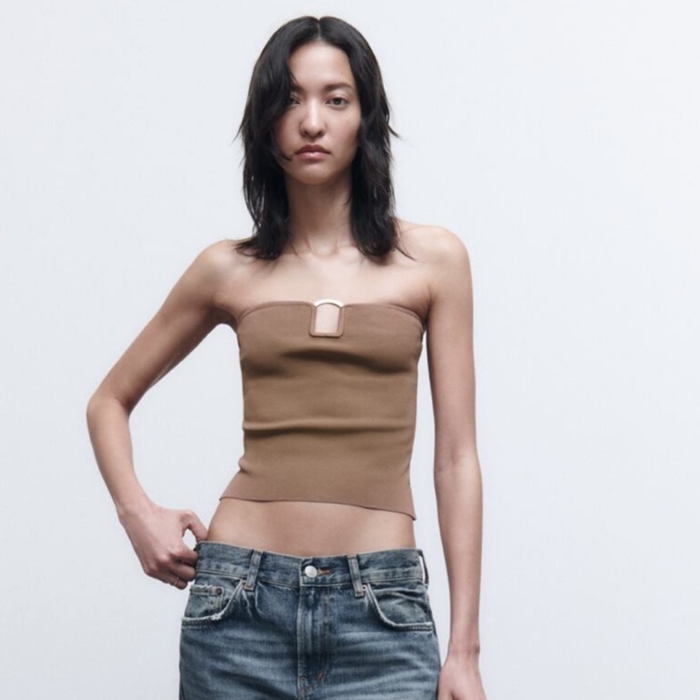Zara buckled knit top- brand new with tags